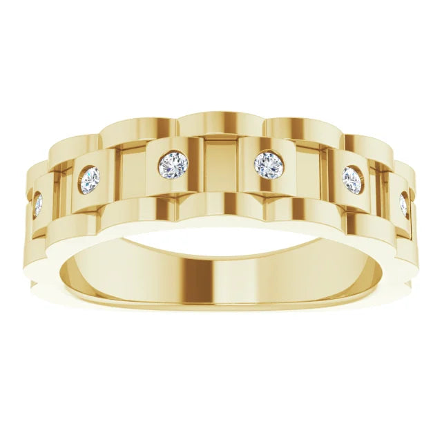 Luxury Jewelry At Unbeatable Discounts JDTKSP-9875-14K Yellow 1/4 CTW Diamond Chain Link Ring Luxury Jewelry At Unbeatable Discounts JDTKSP-9875-14K Yellow 1/4 CTW Diamond Chain Link Ring