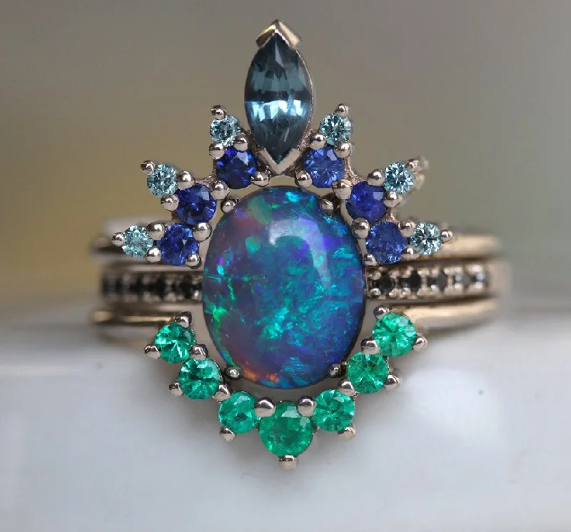 Premium Diamond Jewelry At Once-In-A-Lifetime Discounts Emmeline Black Opal Lagoon Engagement Ring Set Premium Diamond Jewelry At Once-In-A-Lifetime Discounts Emmeline Black Opal Lagoon Engagement Ring Set