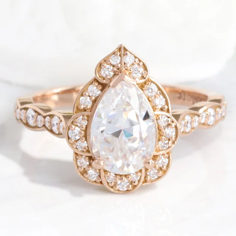 Elegant Necklaces And Bracelets At Limited-Time Offers Large Pear Moissanite Engagement Ring in Vintage Floral Diamond Band Elegant Necklaces And Bracelets At Limited-Time Offers Large Pear Moissanite Engagement Ring in Vintage Floral Diamond Band