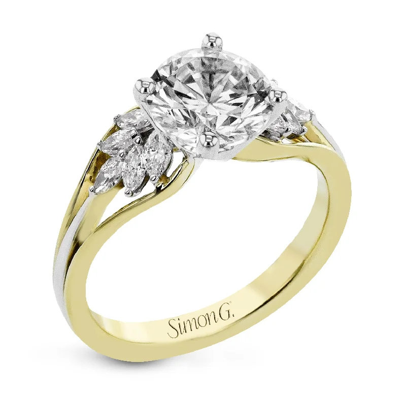 Affordable Gold-Plated Jewelry For Modern Fashion Round-cut Engagement Ring in 18k Gold with Diamonds Affordable Gold-Plated Jewelry For Modern Fashion Round-cut Engagement Ring in 18k Gold with Diamonds