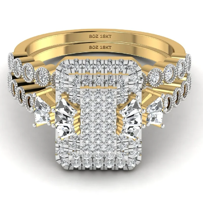 Trending Jewelry Now At Unbeatable Prices Lucy Radiant Cluster Natural Diamond Bride Set Trending Jewelry Now At Unbeatable Prices Lucy Radiant Cluster Natural Diamond Bride Set