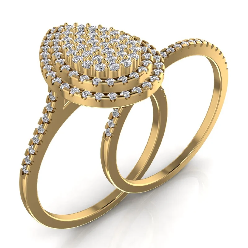 Stunning Statement Jewelry, Unbeatable Discounts Mariam Pear Cluster Natural Diamond Bride Set Stunning Statement Jewelry, Unbeatable Discounts Mariam Pear Cluster Natural Diamond Bride Set
