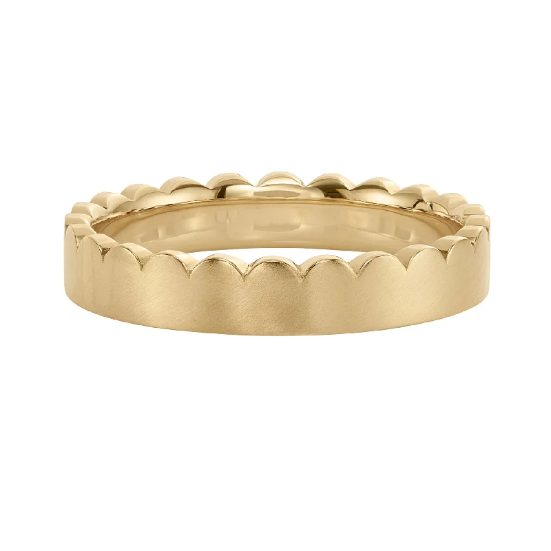 Elegant Designs, Unbeatable Discounts – Shop Jewelry Now Matte Gold Scalloped Wedding Band Elegant Designs, Unbeatable Discounts – Shop Jewelry Now Matte Gold Scalloped Wedding Band