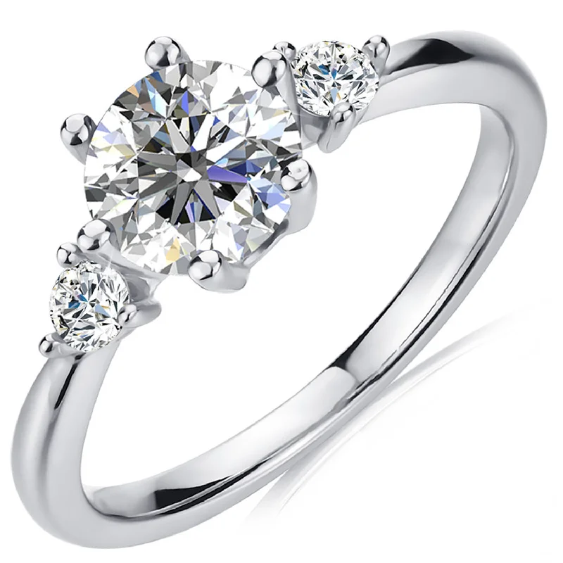 Get The Jewelry You Love At A Price You Love Moissanite by Cate & Chloe Sarah Sterling Silver Ring with Moissanite Crystals Get The Jewelry You Love At A Price You Love Moissanite by Cate & Chloe Sarah Sterling Silver Ring with Moissanite Crystals