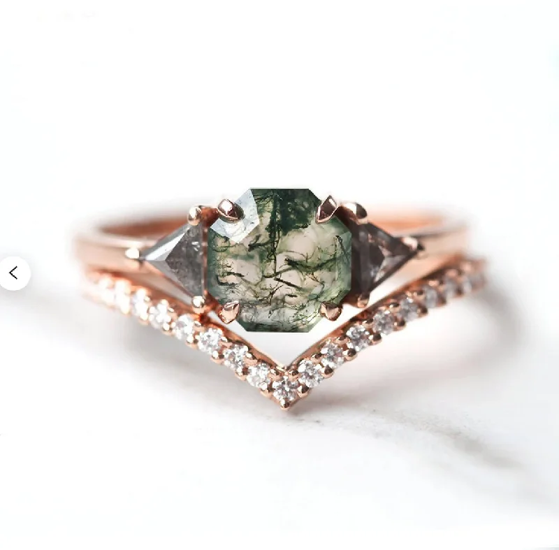 Exclusive Online Jewelry Sale – Don't Wait Sasha Octagon Moss Agate Ring With Diamond Band Exclusive Online Jewelry Sale – Don't Wait Sasha Octagon Moss Agate Ring With Diamond Band
