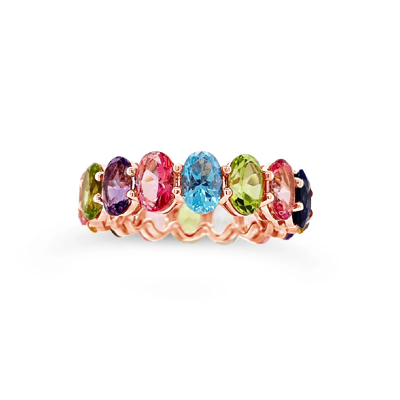 Grab Stylish Jewelry Before The Sale Ends Multicolor Gemstone Eternity Ring