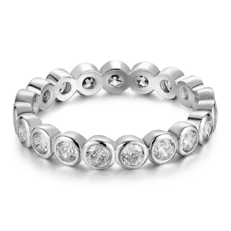 Classic And Modern Jewelry Styles On Sale Nola 18k White Gold Plated Silver Crystal Ring - Final Sale Classic And Modern Jewelry Styles On Sale Nola 18k White Gold Plated Silver Crystal Ring - Final Sale