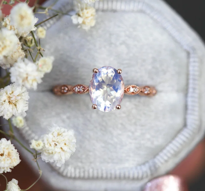 Personalized Jewelry At Special Discount Rates Lorna Vintage Oval Moonstone Ring