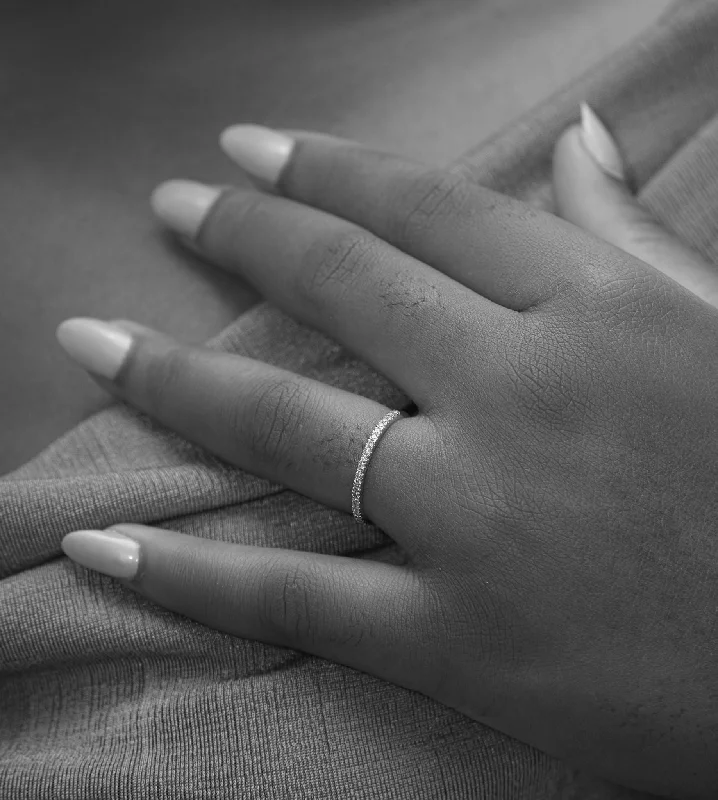 Elegant Jewelry Styles At Budget-Friendly Prices Pave Eternity Moissanite Band in 925 Sterling Silver Elegant Jewelry Styles At Budget-Friendly Prices Pave Eternity Moissanite Band in 925 Sterling Silver