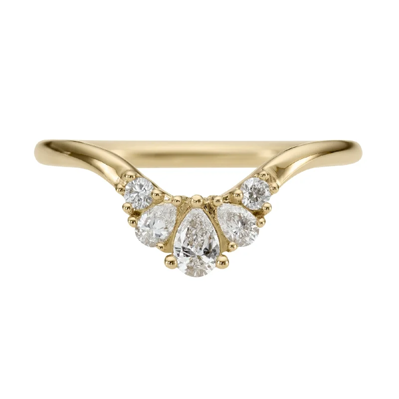Chic, Trendy, And Affordable Jewelry Sale Pear & Brilliant Diamond Crown Nesting Wedding Ring Chic, Trendy, And Affordable Jewelry Sale Pear & Brilliant Diamond Crown Nesting Wedding Ring