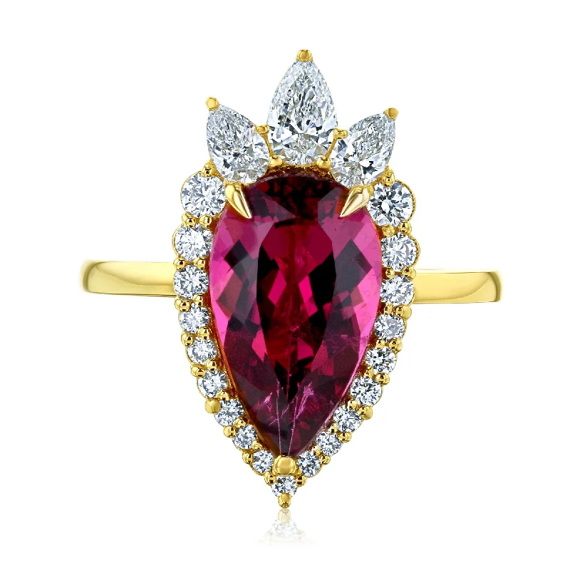 Sparkle More For Less – Jewelry Sale Happening Now Pear Rubellite Tourmaline Crown Ring