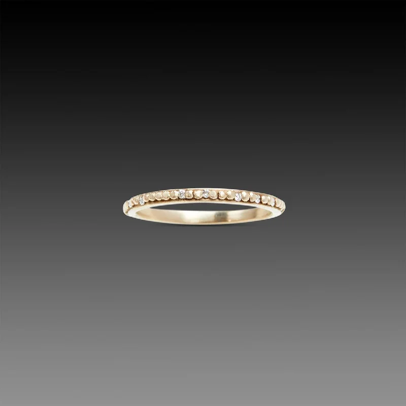 Bohemian-Inspired Jewelry For Free-Spirited Fashion Tiny Raised Dot Band with Sprinkle Diamonds (White Gold) Bohemian-Inspired Jewelry For Free-Spirited Fashion Tiny Raised Dot Band with Sprinkle Diamonds (White Gold)