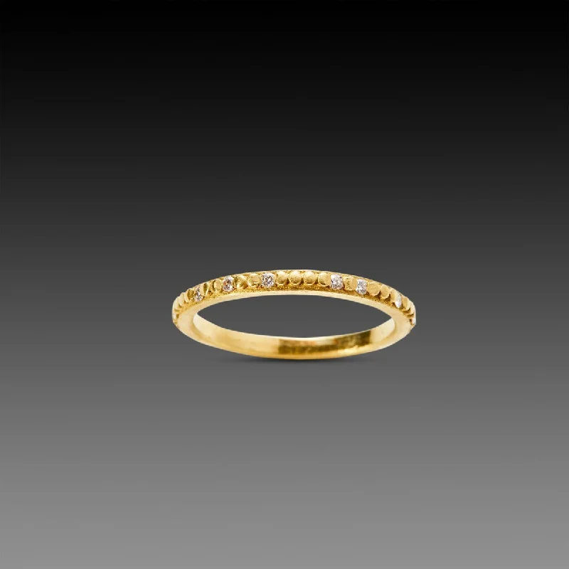 Delicate Crystal Jewelry For Sophisticated Charm Tiny Raised Dot Band with Sprinkle Diamonds Delicate Crystal Jewelry For Sophisticated Charm Tiny Raised Dot Band with Sprinkle Diamonds