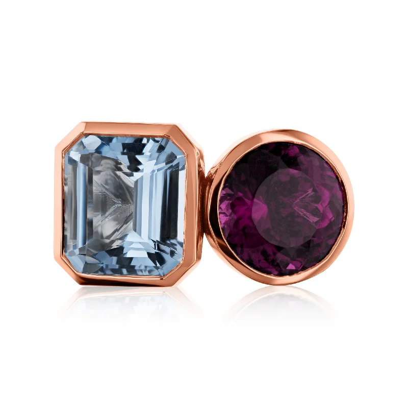 Stunning Jewelry At A Fraction Of The Price Rubellite & Aquamarine Baroness Ring