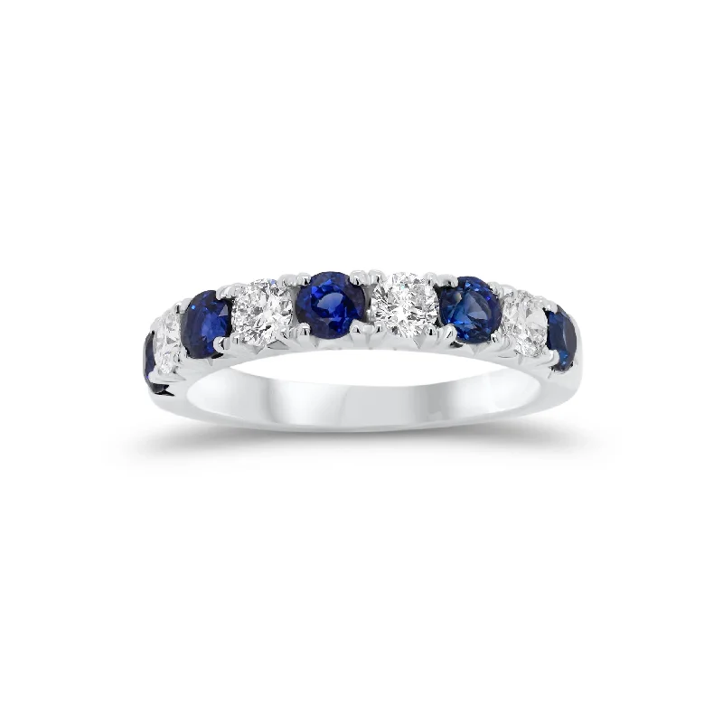 Timeless Elegance At Unbelievable Discounts Sapphire & Diamond Wedding Band