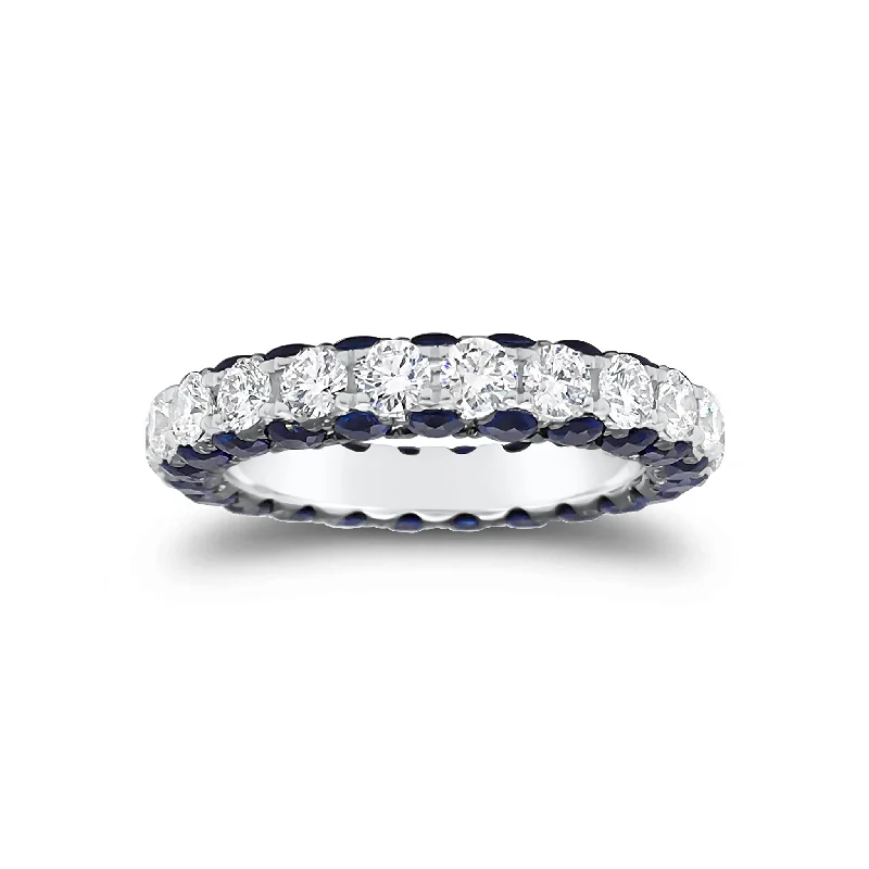 Exclusive Gemstone Jewelry Markdowns – Shop Now Sapphire Gemstone & Diamond Eternity Wedding Band