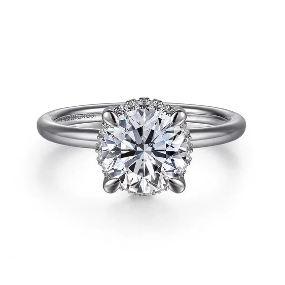 Fashion-Forward Jewelry At Exclusive Discounts Seattle - 14K White Gold Round Hidden Halo Diamond Engagement Ring (Setting Only) Fashion-Forward Jewelry At Exclusive Discounts Seattle - 14K White Gold Round Hidden Halo Diamond Engagement Ring (Setting Only)