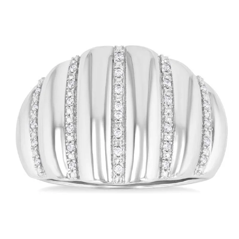 Breathtaking Jewelry, Breathtaking Prices Sterling Silver Wide Band Diamond Ring