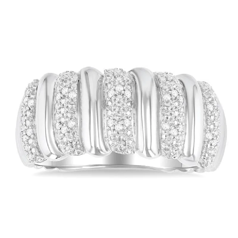 Huge Markdowns On Premium Jewelry Styles Sterling Silver Wide Band Diamond Ring