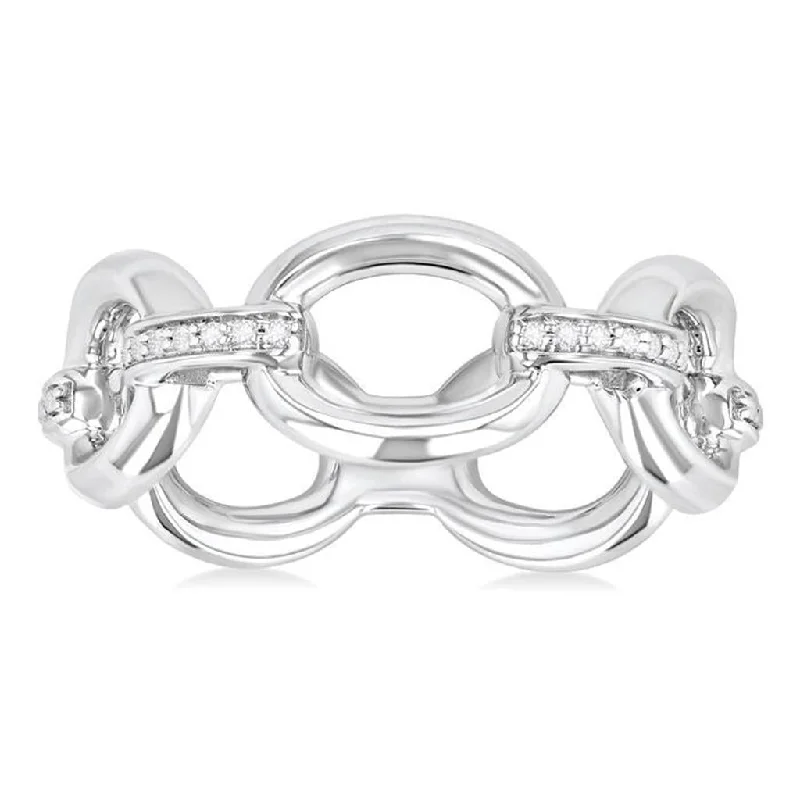 Fine Jewelry, Limited-Time Offers Available Sterling Silver Open Diamond Ring