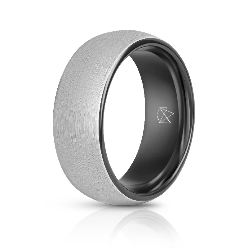 Exclusive Gemstone Jewelry Markdowns – Shop Now Silver Tungsten Ring - Black EMBR