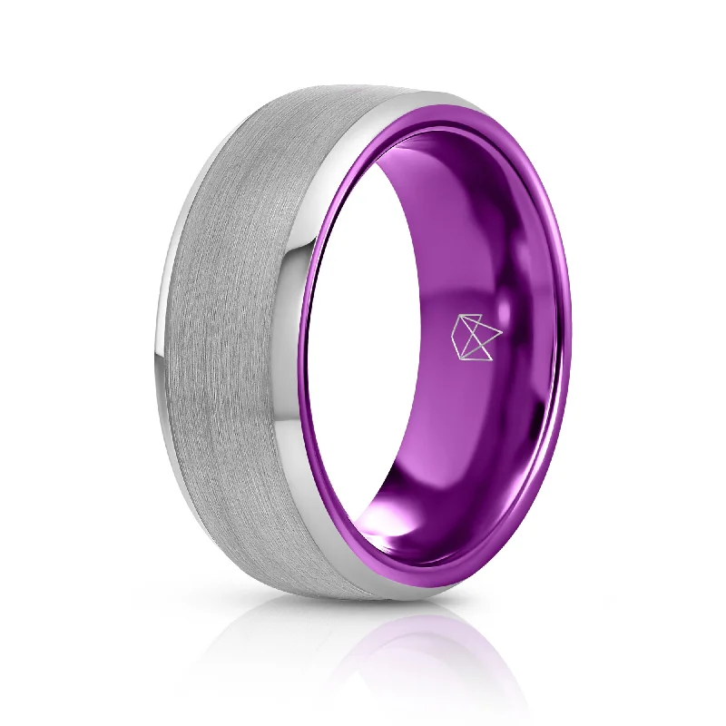 Get Ready To Sparkle – Special Jewelry Discounts Silver Tungsten Ring - Resilient Purple Get Ready To Sparkle – Special Jewelry Discounts Silver Tungsten Ring - Resilient Purple