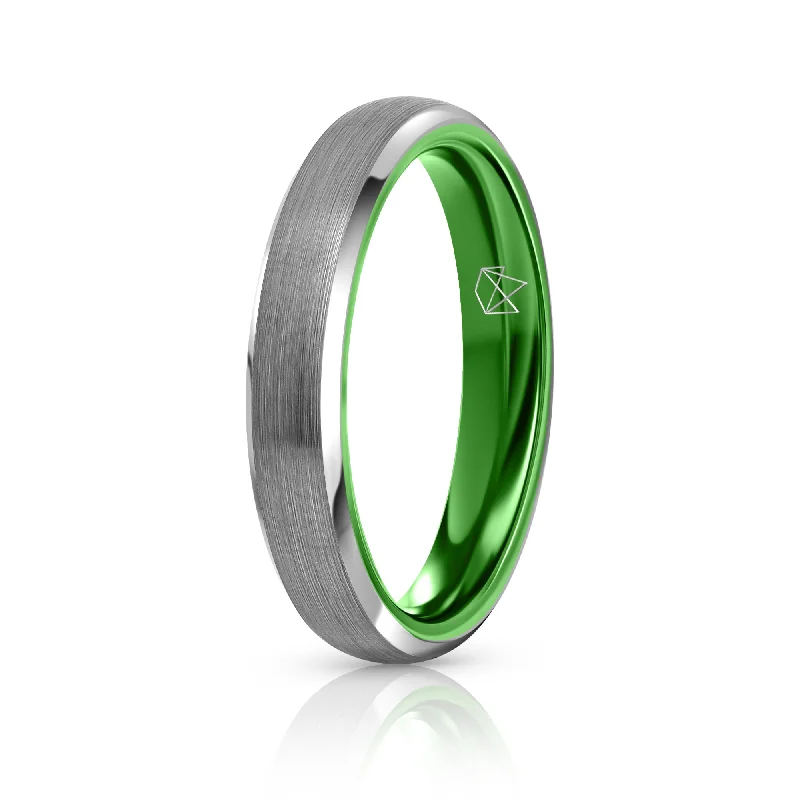 Best Jewelry Deals – Shop Premium Pieces At Great Prices Silver Tungsten Ring - Resilient Green - 4MM