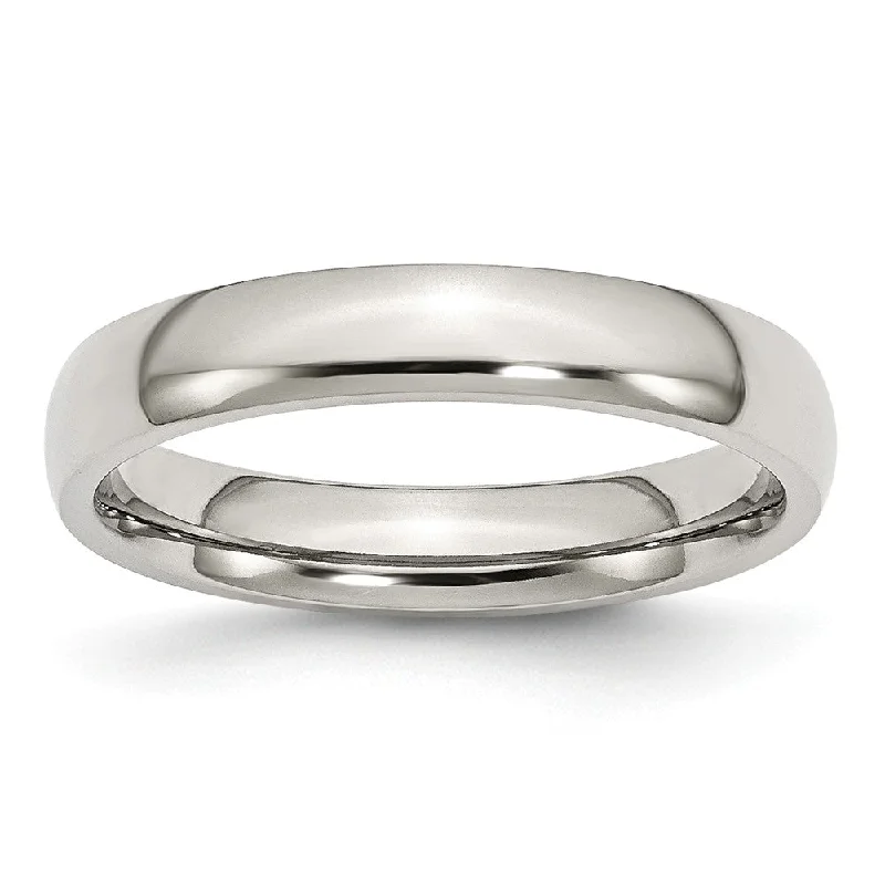 Stunning Statement Jewelry, Unbeatable Discounts Stainless Steel Domed 4mm Polished Comfort Fit Band