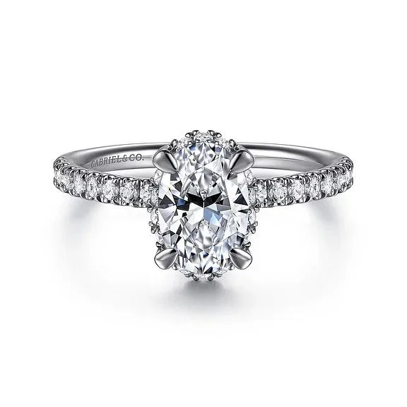 Luxury Jewelry At Unbeatable Discounts Suede - 14K White Gold Oval Hidden Halo Diamond Engagement Ring (Setting Only) Luxury Jewelry At Unbeatable Discounts Suede - 14K White Gold Oval Hidden Halo Diamond Engagement Ring (Setting Only)
