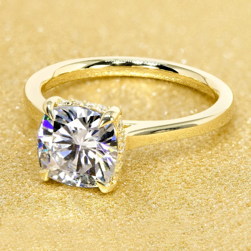 Your Dream Jewelry At Dream Prices – Shop Now The Delia, 2ct Cushion-cut Cathedral Hidden Halo Ring