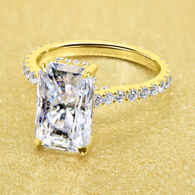 Premium Jewelry Now Available At Special Discounts The Emilia, 3.5ct Elongated Radiant-cut Cathedral Hidden Halo Ring Premium Jewelry Now Available At Special Discounts The Emilia, 3.5ct Elongated Radiant-cut Cathedral Hidden Halo Ring
