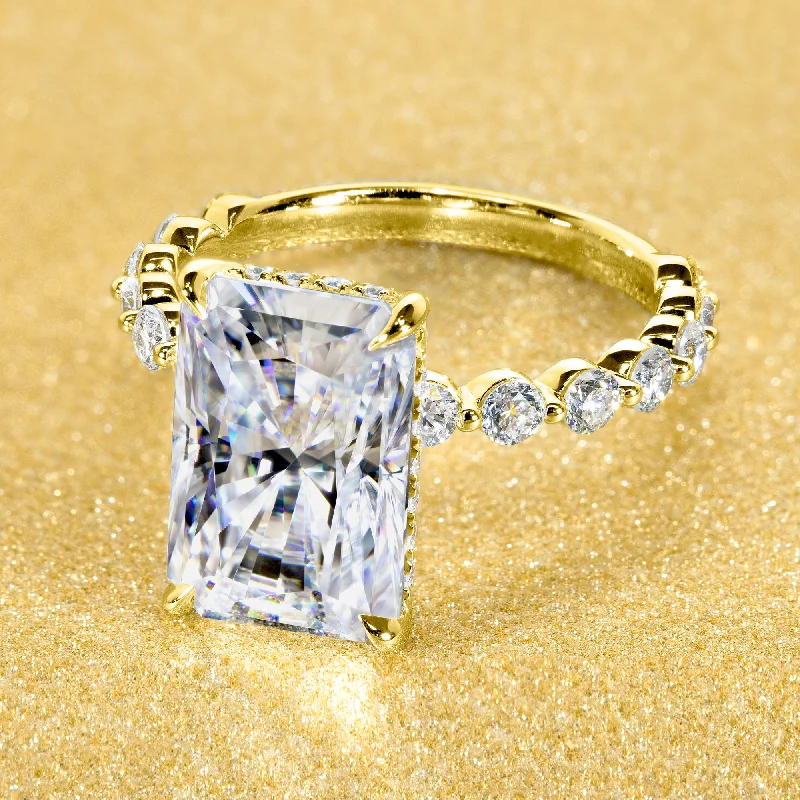 Romantic Heart-Shaped Jewelry For Special Gifts The Luna, 4.5ct Elongated Radiant-cut Hidden Halo Floating Ring Romantic Heart-Shaped Jewelry For Special Gifts The Luna, 4.5ct Elongated Radiant-cut Hidden Halo Floating Ring