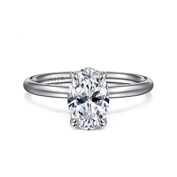Buy More, Save More On Stunning Jewelry Pieces Tiana - 14K White Gold Oval Solitaire Diamond Engagement Ring (Setting Only) Buy More, Save More On Stunning Jewelry Pieces Tiana - 14K White Gold Oval Solitaire Diamond Engagement Ring (Setting Only)