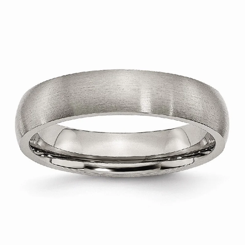 Sparkle On A Budget – Fine Jewelry For Less Titanium 5mm Brushed Domed Comfort Fit Band Sparkle On A Budget – Fine Jewelry For Less Titanium 5mm Brushed Domed Comfort Fit Band