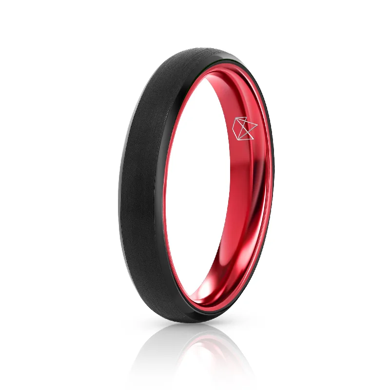 Personalized Jewelry Sale – Meaningful Gifts At Great Prices Black Tungsten Ring - Resilient Red - 4MM