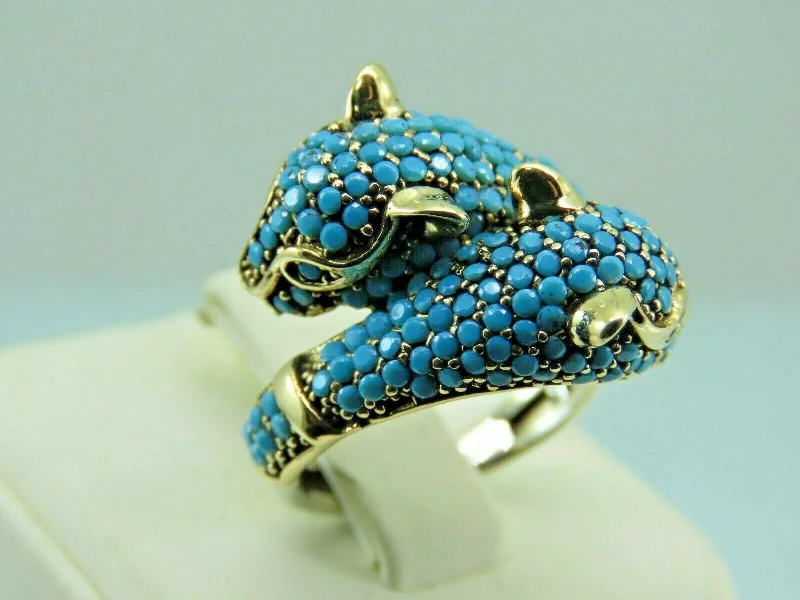 Flash Sale On Stunning Jewelry – Don't Miss Out Turkish Handmade Cat Ring 925 Sterling Silver Turquoise Ladies' Rings