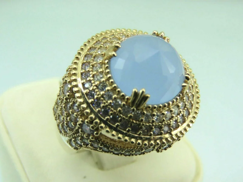 Limited-Stock Jewelry Sale – Once It's Gone, It's Gone Turkish Handmade Jewelry 925 Sterling Silver Chalcedony Stone Womens Ring