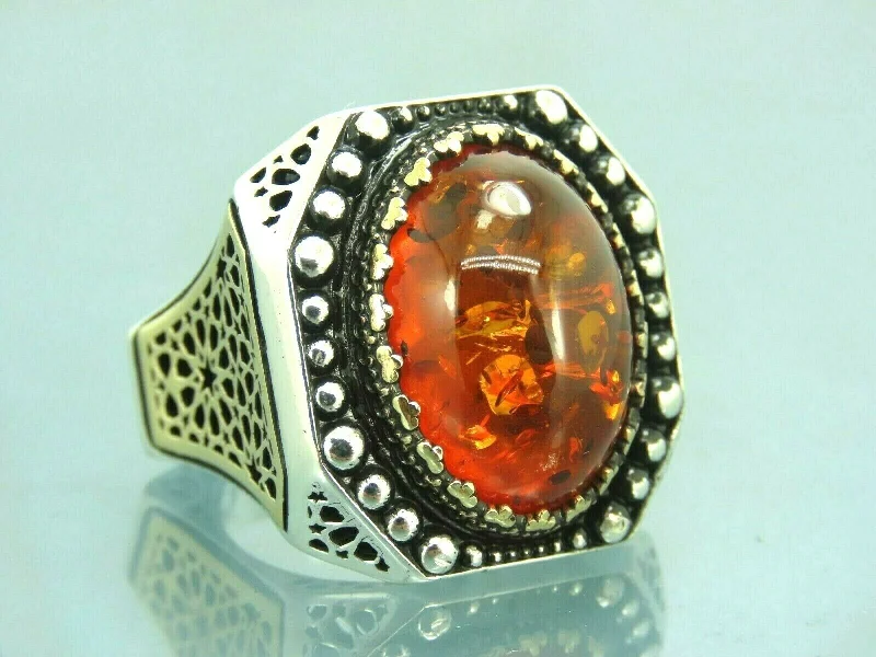Discounted Jewelry For A Glamorous Look Turkish Handmade Jewelry 925 Sterling Silver Amber Stone Mens Rings Discounted Jewelry For A Glamorous Look Turkish Handmade Jewelry 925 Sterling Silver Amber Stone Mens Rings