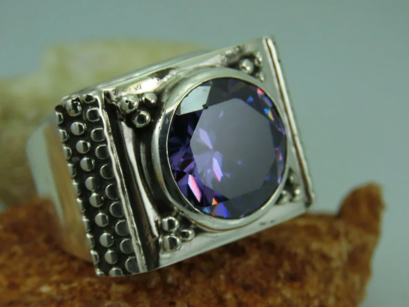 Discover Unique Jewelry With Special Limited-Time Offers Turkish Handmade Jewelry 925 Sterling Silver Amethyst Stone Mens Rings