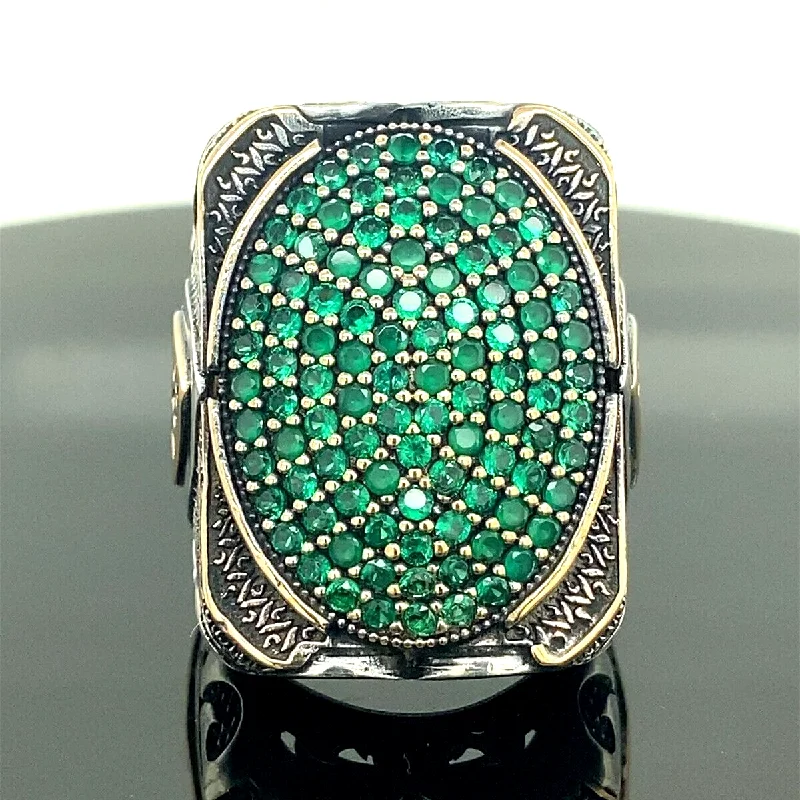 Elegant Rose Gold Jewelry For A Stylish Touch Turkish Handmade Jewelry 925 Sterling Silver Emerald Stone Mens Rings Elegant Rose Gold Jewelry For A Stylish Touch Turkish Handmade Jewelry 925 Sterling Silver Emerald Stone Mens Rings