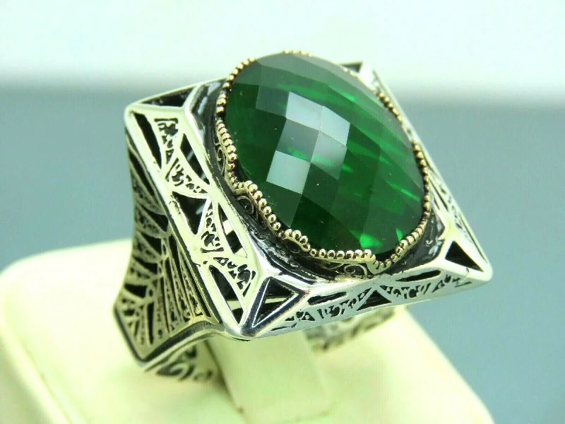 Grab Your Dream Jewelry At The Lowest Prices Turkish Handmade Jewelry 925 Sterling Silver Emerald Stone Mens Rings Grab Your Dream Jewelry At The Lowest Prices Turkish Handmade Jewelry 925 Sterling Silver Emerald Stone Mens Rings