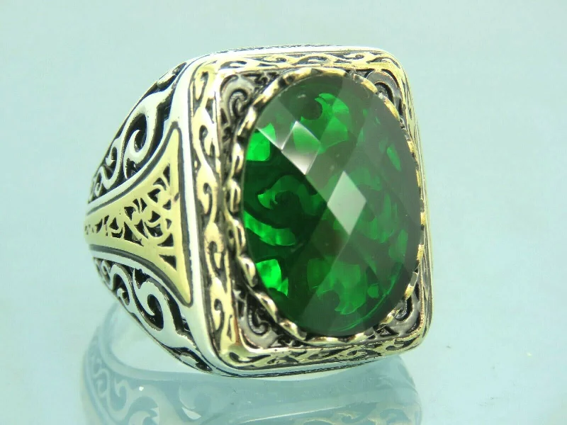 Luxury Jewelry Sale – Sparkle For Less Turkish Handmade Jewelry 925 Sterling Silver Emerald Stone Mens Rings Luxury Jewelry Sale – Sparkle For Less Turkish Handmade Jewelry 925 Sterling Silver Emerald Stone Mens Rings