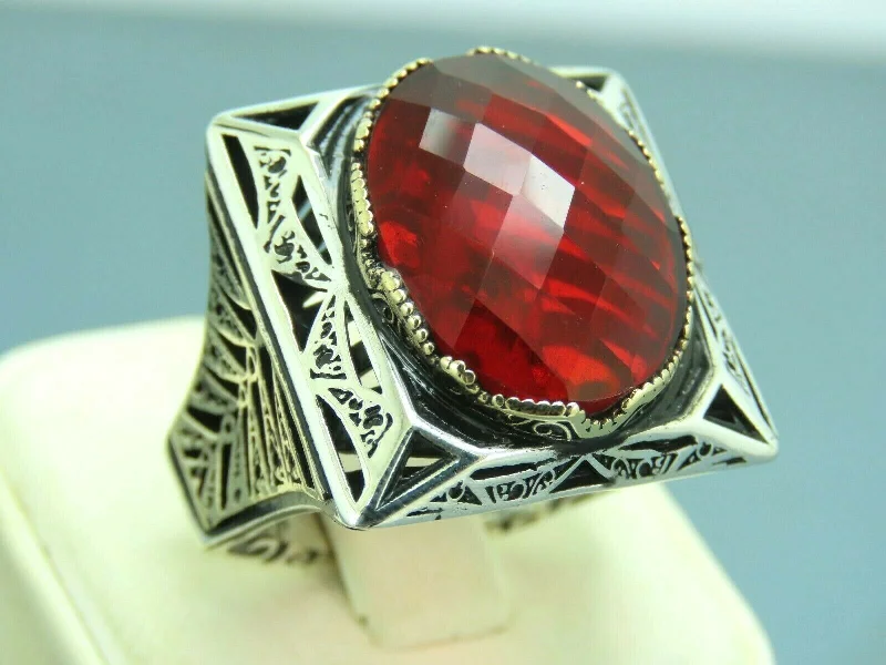 Limited Stock On Premium Jewelry At Low Prices Turkish Handmade Jewelry 925 Sterling Silver Garnet Stone Mens Rings Limited Stock On Premium Jewelry At Low Prices Turkish Handmade Jewelry 925 Sterling Silver Garnet Stone Mens Rings