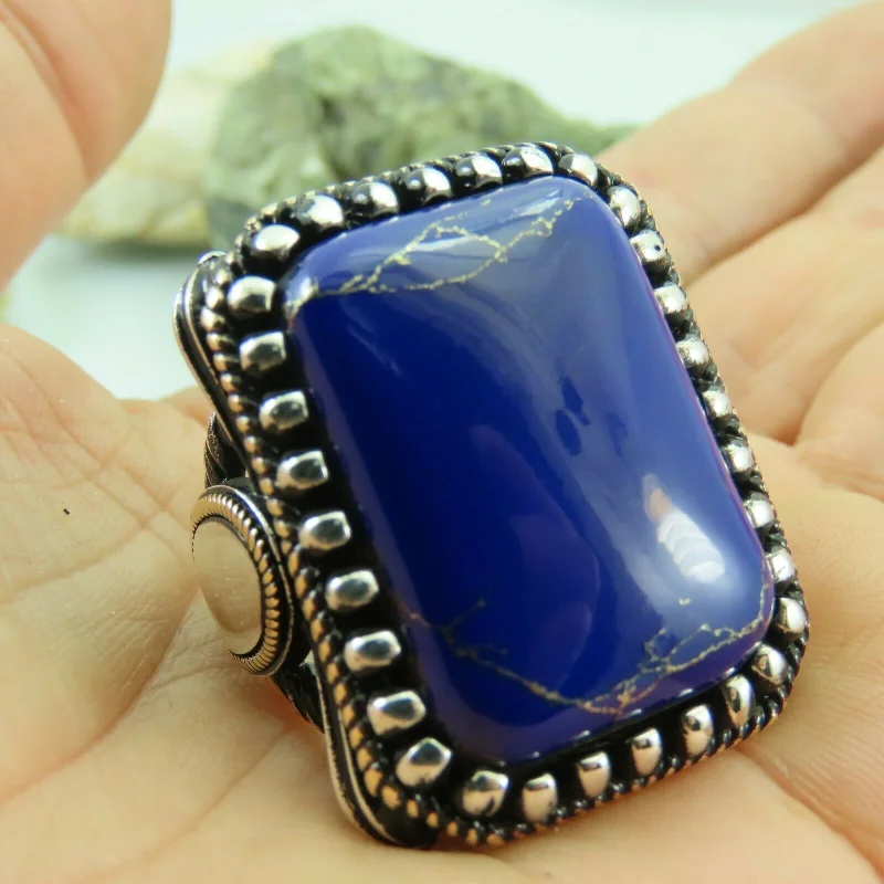 Unmissable Discounts On Timeless Jewelry Pieces Turkish Handmade Jewelry 925 Sterling Silver Lapis Stone Men's Rings