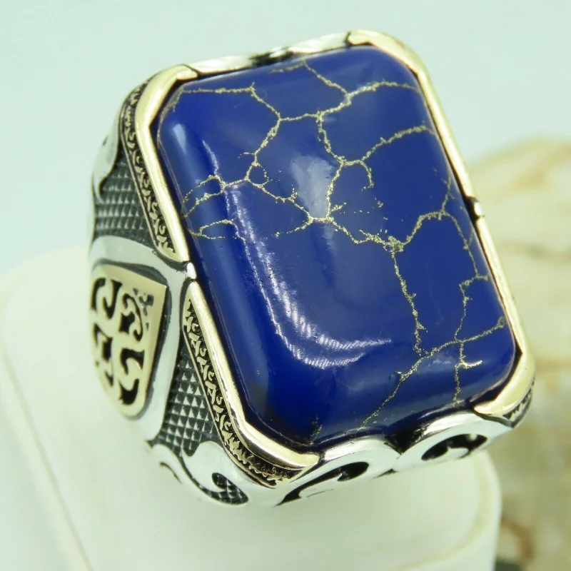 Bestselling Jewelry At Special Promotional Rates Turkish Handmade Jewelry 925 Sterling Silver Lapis Stone Men's Rings Bestselling Jewelry At Special Promotional Rates Turkish Handmade Jewelry 925 Sterling Silver Lapis Stone Men's Rings