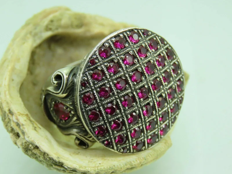Customized Silver Jewelry For Unique Style Turkish Handmade Jewelry 925 Sterling Silver Ruby Stone Mens Rings