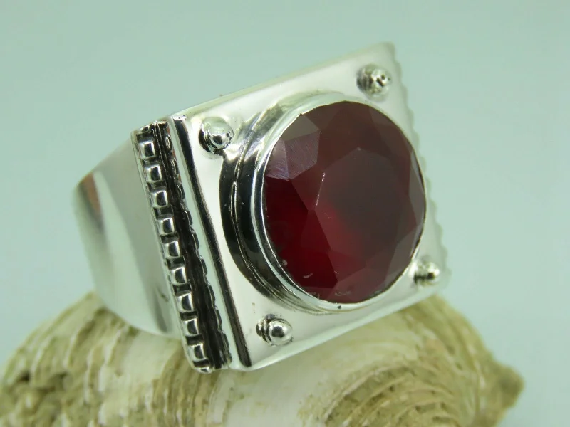 Eco-Friendly Sustainable Jewelry For Conscious Buyers Turkish Handmade Jewelry 925 Sterling Silver Ruby Stone Mens Rings