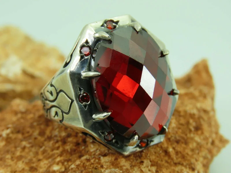 Adjustable Charm Bracelets For A Perfect Fit Turkish Handmade Jewelry 925 Sterling Silver Ruby Stone Mens Rings