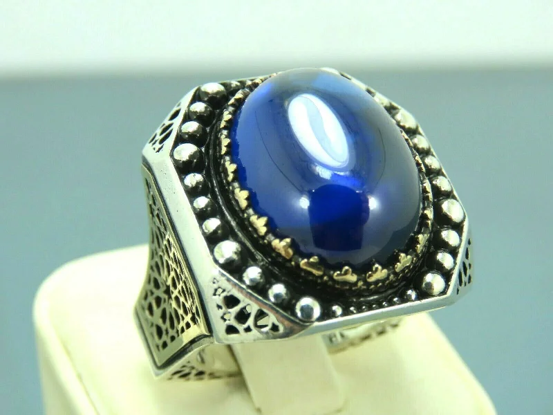 Trending Jewelry Now Available At Exclusive Prices Turkish Handmade Jewelry 925 Sterling Silver Sapphire Stone Mens Rings
