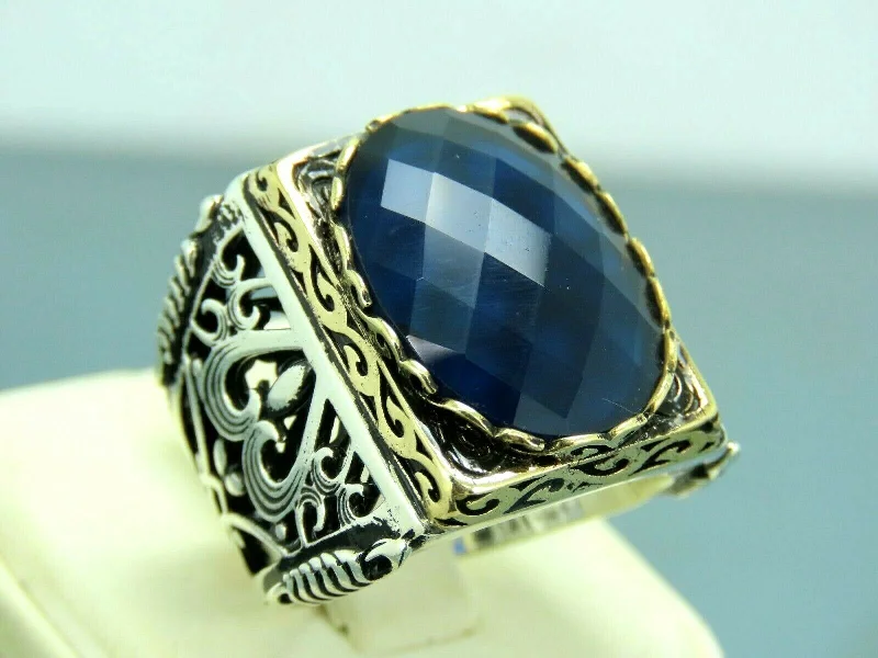 Elegant Rose Gold Jewelry For A Stylish Touch Turkish Handmade Jewelry 925 Sterling Silver Sapphire Stone Mens Rings